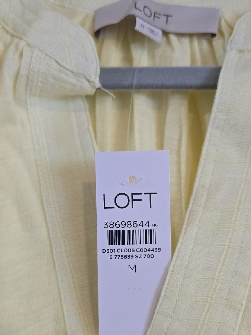 LOFT Pale Yellow Split-Neck Blouse - Picture 2 of 5